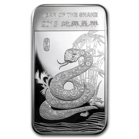 5 oz Silver Bar - APMEX (2013 Year of the Snake) 5 oz Silver Bar - APMEX (2013 Year of the Snake)